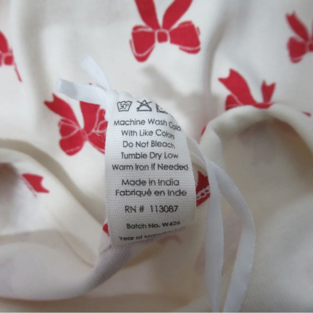 Kate Quinn Organic Cotton Retro Flutter Tee Red Bow Print Size Large - Picture 9 of 14
